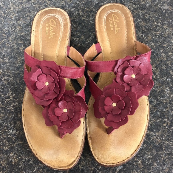 clarks floral sandals